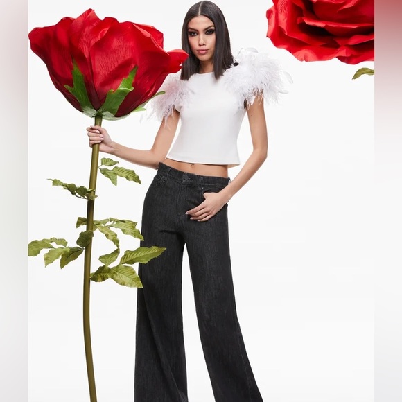 TAMICA FEATHER DETAIL TOP - Picture 2 of 4